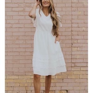 Roolee Shakespeare Detail Dress - White, Medium